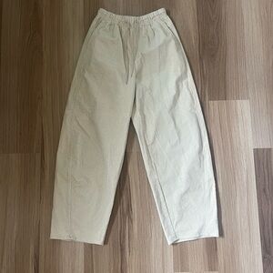 GU Drawstring Corduroy Beige Pants
